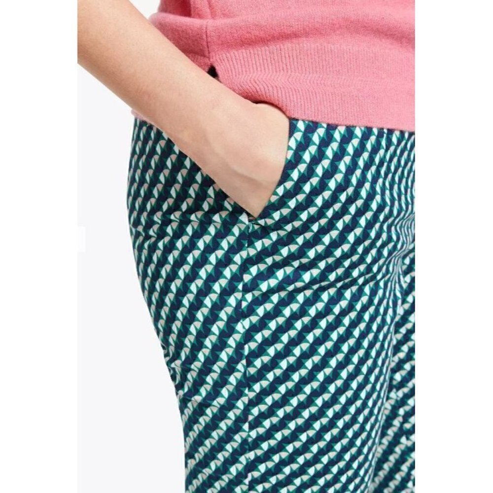 Boden Womens 4 Kensington Trousers Ankle Pants Geometric Print Stretch Pockets - Picture 4 of 12